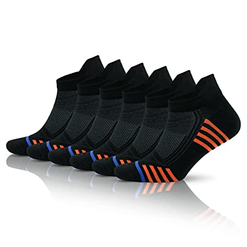 GoWith 6 Paar Bambus Sportsocken für Herren & Damen, Kurz Socken, Wandersocken, Laufsocken Atmungsaktiv, Sneakersocken, mit Geschenk Box, mit Dynamischem Halt und Flexibilität Schwarz 3150 von GoWith