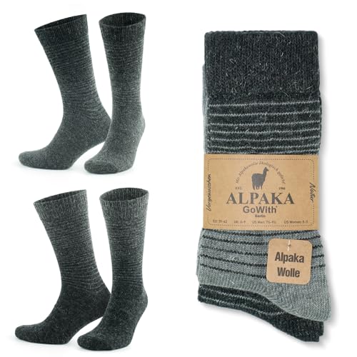 GoWith Alpaca Wool Socks for Men and Women, Unisex Thermal Crew Socks for Hiking, Work, Outdoor, Mod:3098 von GoWith