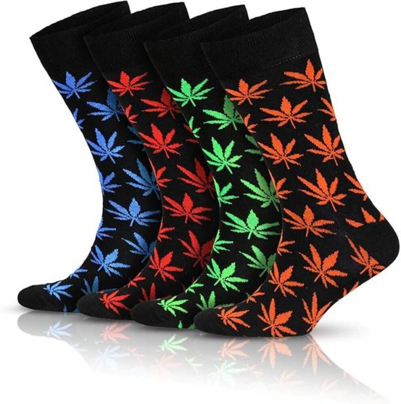 GoWith Freizeitsocken Herren Baumwollsocken Crew Socken Buntes Design Socken von GoWith