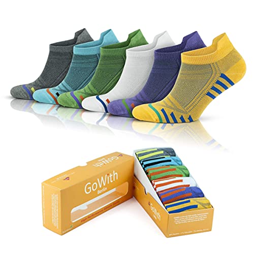 GoWith Low-Cut Ankle Seamless Running Cotton Socks for Women, Summer Casual Tops Fashion Womens Socks, 6 Pairs, Assorted, 2150, Shoe Size: 5-10 von GoWith