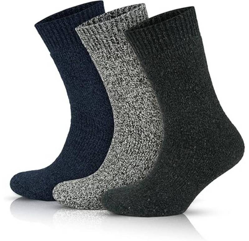 GoWith Norwegersocken Wollsocken Freizeitsocken Gepolsterte Sohle Wandersocken (3-Paar) von GoWith