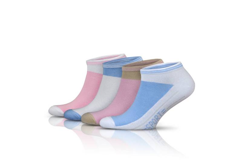 GoWith Sportsocken Sneakersocken Dünne Dünne Füßlinge Damen Mehrfarbig Atmungsaktiv (4-Paar) von GoWith