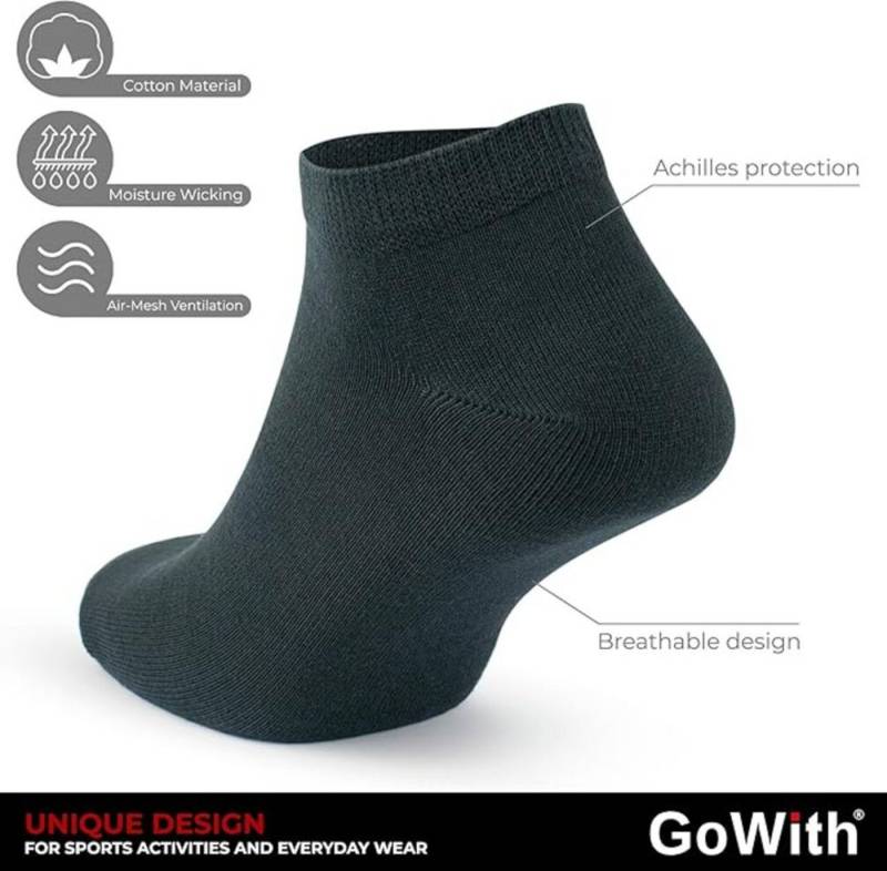 GoWith Sportsocken Sneakersocken Sportsocken Dünne Füßlinge Damen Weich Atmungsaktiv (4-Paar) von GoWith