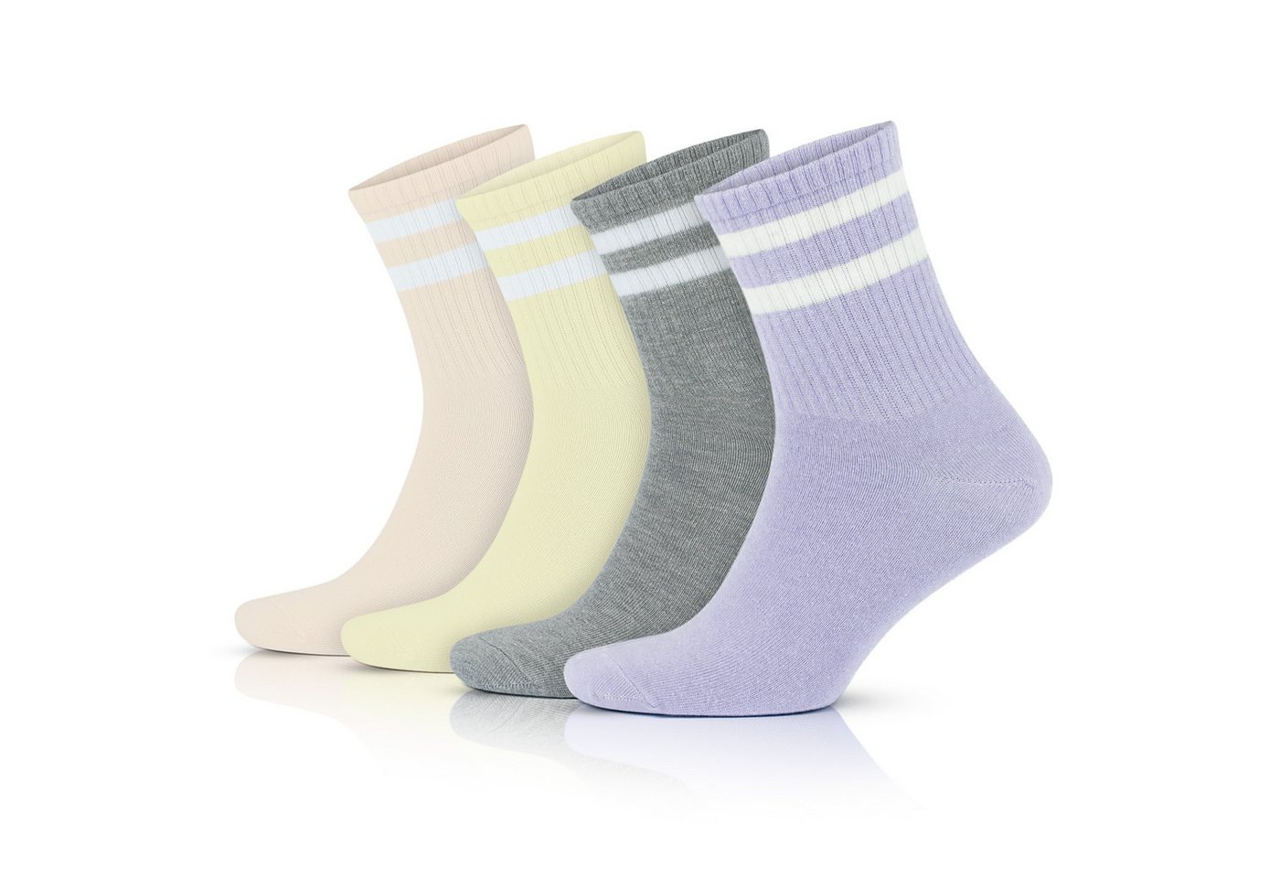 GoWith Tennissocken Retro Socken Freizeitsocken Gestreifte Atmungsaktive Baumwollsocken von GoWith