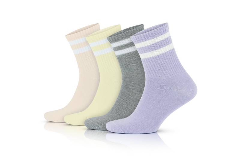 GoWith Tennissocken Retro Socken Freizeitsocken Gestreifte Atmungsaktive Baumwollsocken von GoWith