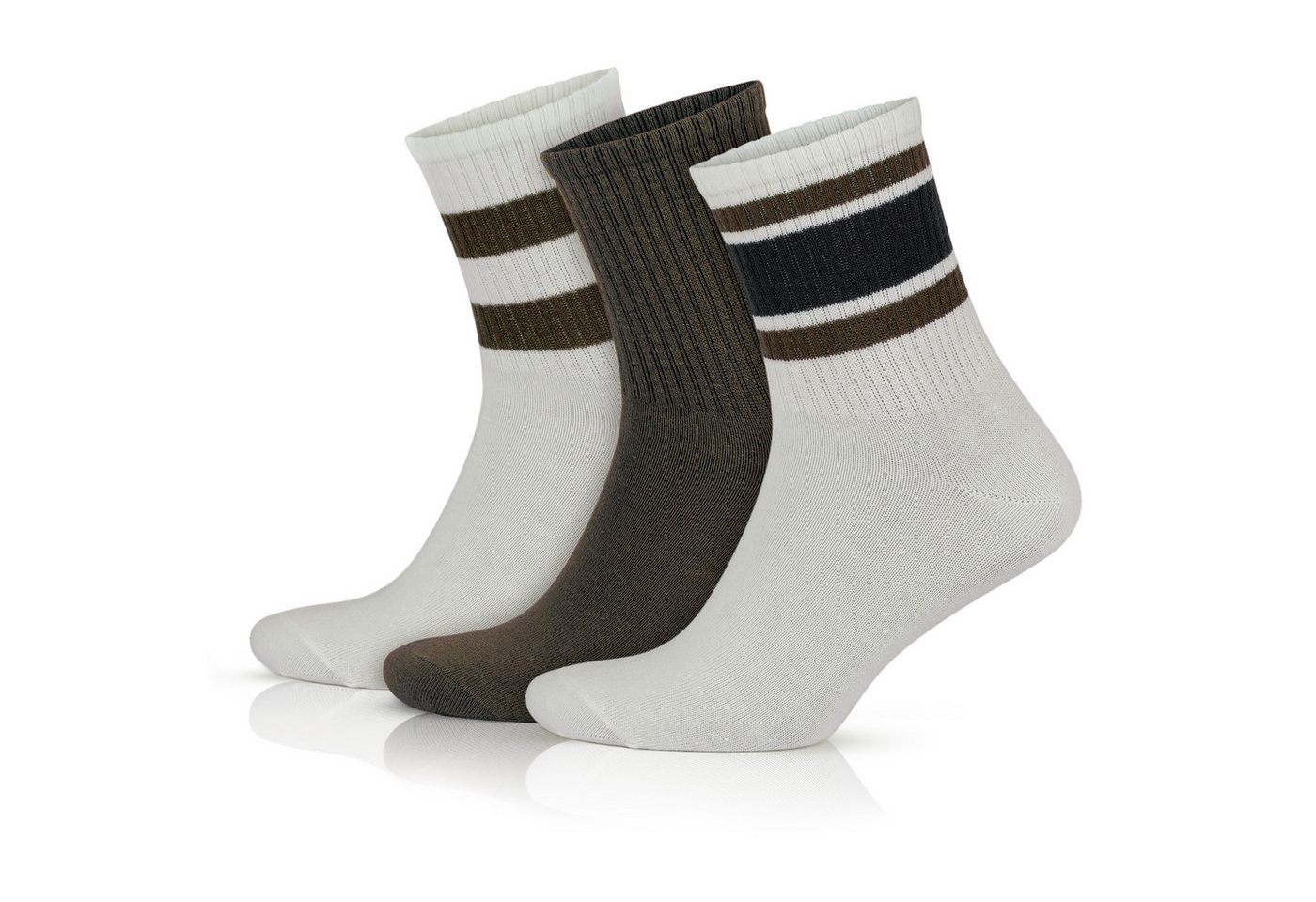 GoWith Tennissocken Retro Socken Freizeitsocken Gestreifte Atmungsaktive Baumwollsocken von GoWith