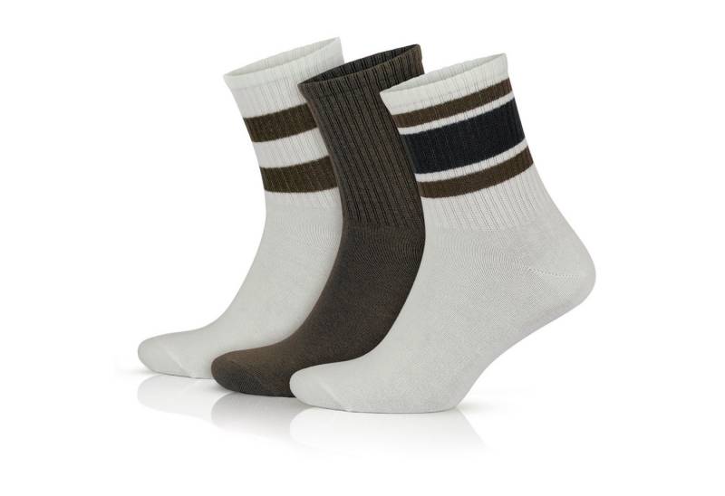 GoWith Tennissocken Retro Socken Freizeitsocken Gestreifte Atmungsaktive Baumwollsocken von GoWith