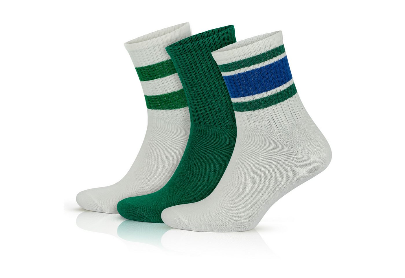GoWith Tennissocken Retro Socken Freizeitsocken Gestreifte Atmungsaktive Baumwollsocken von GoWith