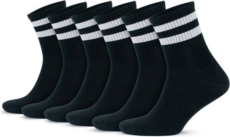 GoWith Tennissocken Retro Socken Freizeitsocken Gestreifte Atmungsaktive Baumwollsocken von GoWith