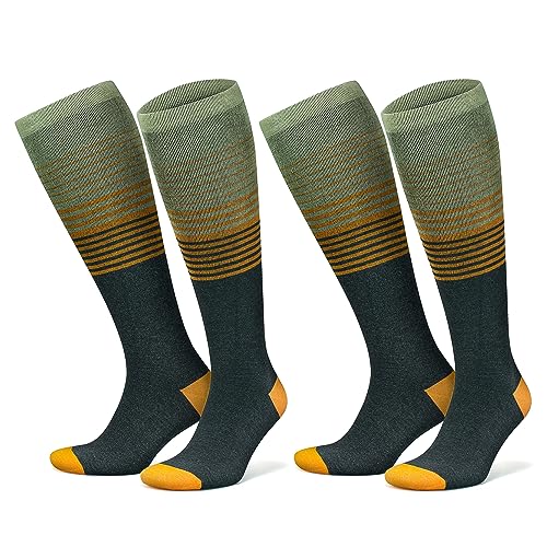 GoWith 1-2 Paar Bambus Kompressionsstrümpfe Damen & Herren (15-20 mmHg Klasse 1) Stützstrümpfe, Thrombosestrümpfe, Kompressionssocken, Plantarfasziitis Socken für Sport, Schwangerschaft 3590 von GoWith