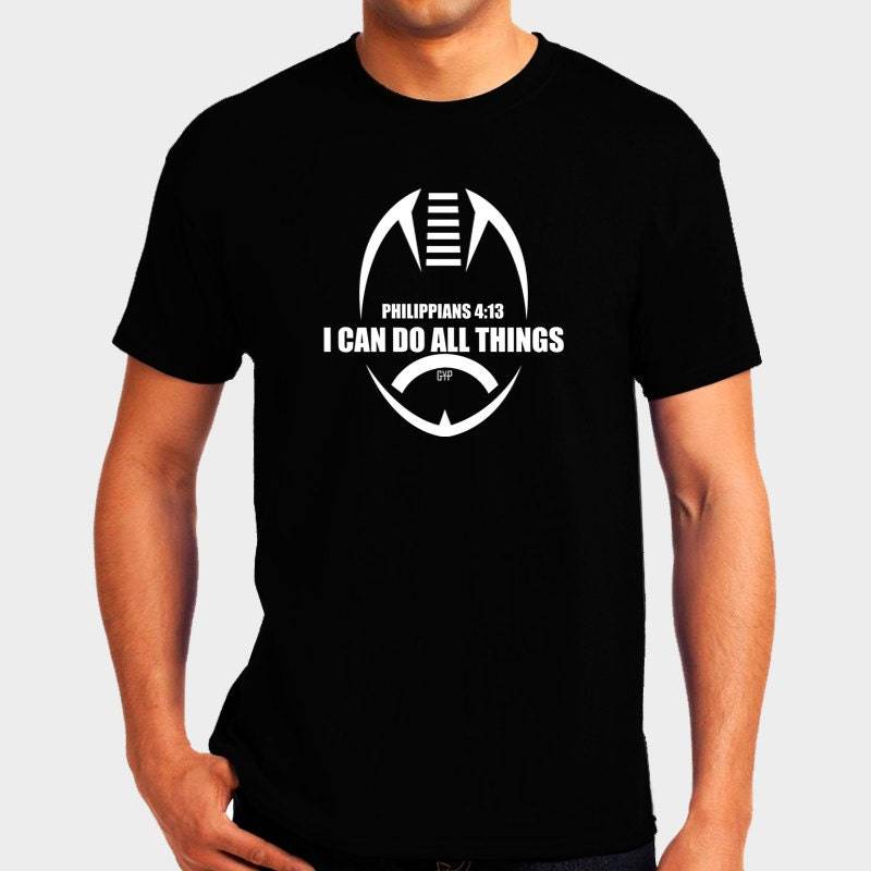 Philipper 0413 Fußballtrikot - Kann Ich Alle Dinge Christian T-Shirt Apparel Glaube-Shirt Religiöse Shirt Philipper 0413 Fußballtrikot - Kann Ich Alle Dinge Christian T-Shirt Apparel Glaube-Shirt Religiöse Shirt von GoYePreach