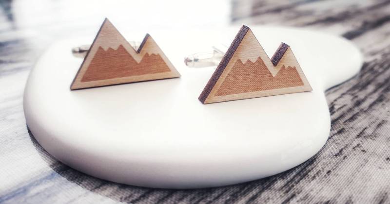 Manschettenknöpfe Mit Berg-Gravur von GoYourOwnWayApparel