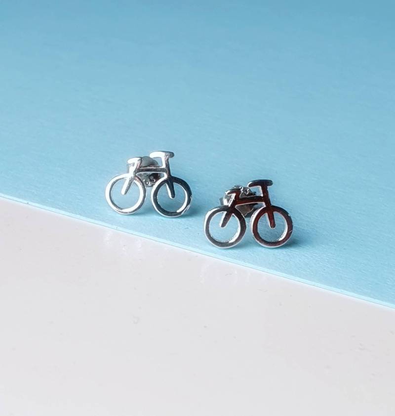 Silber Fahrrad-Ohrstecker Miniatur-Fahrrad-Ohrstecker | 10 Mm von GoYourOwnWayApparel