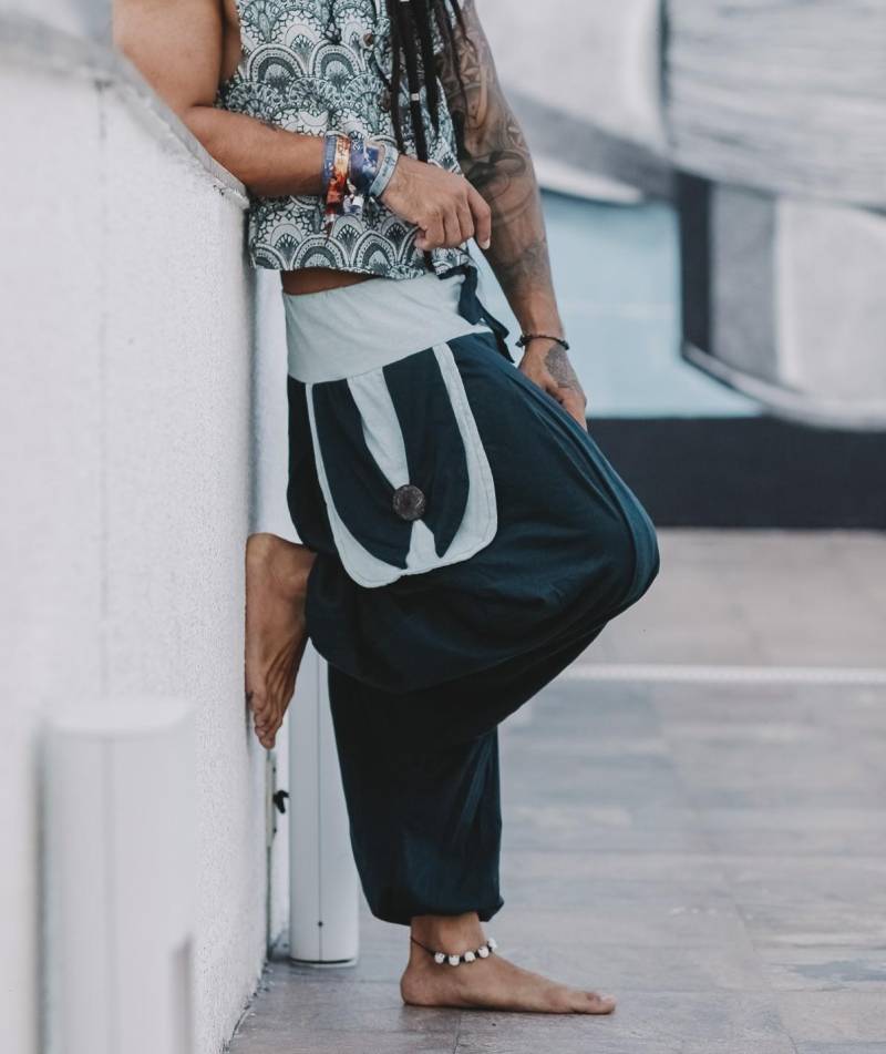 Personalisierte Haremshose Mit Om-Muster Recycelte Baumwolle Im Aladdin-stil von GoaNomads