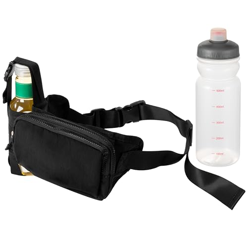 GoaePode Gürteltasche Bauchtasche mit Flaschenhalter, Sportliche Klein Gürteltasche mit 500ml Wasserflasche zum Nachfüllen für Herren Damen Joggen Hundetraining Laufen Radfahren Klettern Reisen von GoaePode