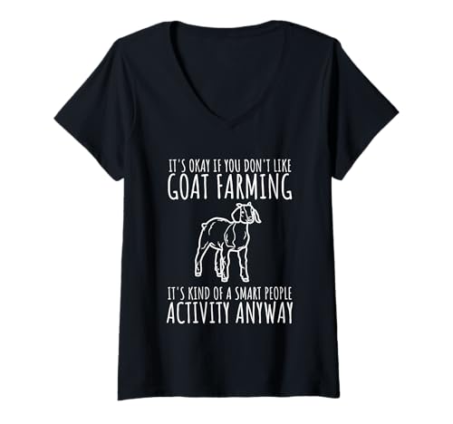 Damen Ziegenbauer Ziegenhirter und Ziegenzüchter T-Shirt mit V-Ausschnitt Damen Ziegenbauer Ziegenhirter und Ziegenzüchter T-Shirt mit V-Ausschnitt von Goat And Sheep Animal Farming Apparel