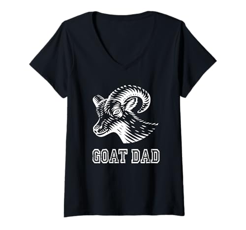 Damen Ziege Papa Ziege Papa Tiere Bauernhof Bauer T-Shirt mit V-Ausschnitt Damen Ziege Papa Ziege Papa Tiere Bauernhof Bauer T-Shirt mit V-Ausschnitt von Goat Dad