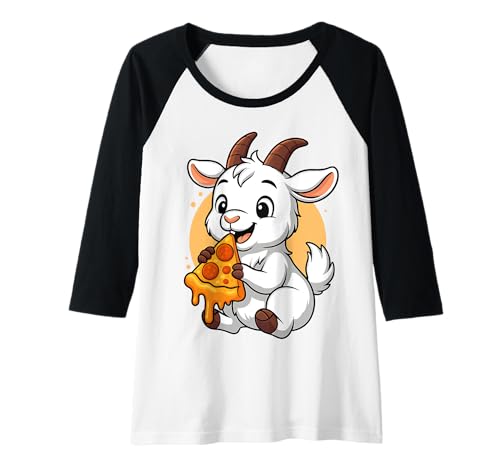 Damen Lustige Ziege isst Pizza Grafik Jungen Mädchen Ziegenliebhaber Raglan Damen Lustige Ziege isst Pizza Grafik Jungen Mädchen Ziegenliebhaber Raglan von Goat Eating Pizza Graphic Design