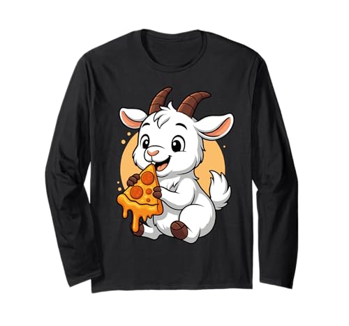 Lustige Ziege isst Pizza Grafik Jungen Mädchen Ziegenliebhaber Langarmshirt Lustige Ziege isst Pizza Grafik Jungen Mädchen Ziegenliebhaber Langarmshirt von Goat Eating Pizza Graphic Design