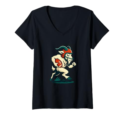Damen Lustige Goat Fußball Humor Sports Athlete Grafik T-Shirt mit V-Ausschnitt Damen Lustige Goat Fußball Humor Sports Athlete Grafik T-Shirt mit V-Ausschnitt von Goat Football Sports Athlete Lifestyle Apparel