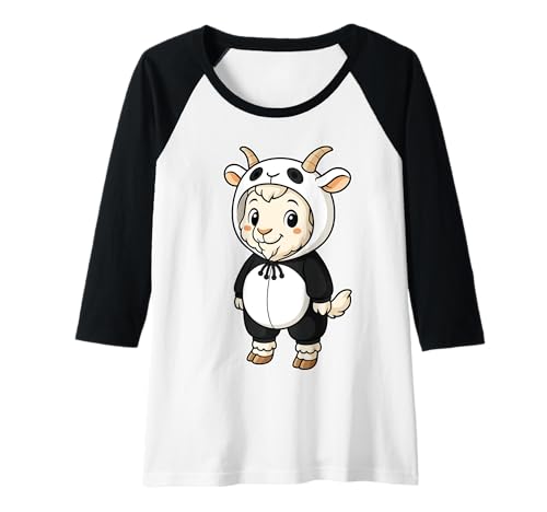 Damen Kawaii Ziege im Panda Kostüm für Mädchen Kinder Ziegenliebhaber Raglan Damen Kawaii Ziege im Panda Kostüm für Mädchen Kinder Ziegenliebhaber Raglan von Goat In Panda Costume Kawaii Design