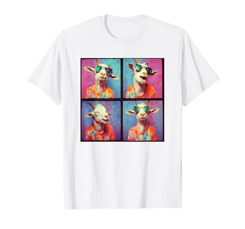 Kinder Ziege T-Shirt von Goat In Sunglasses Men Women Boys Girls Toddler