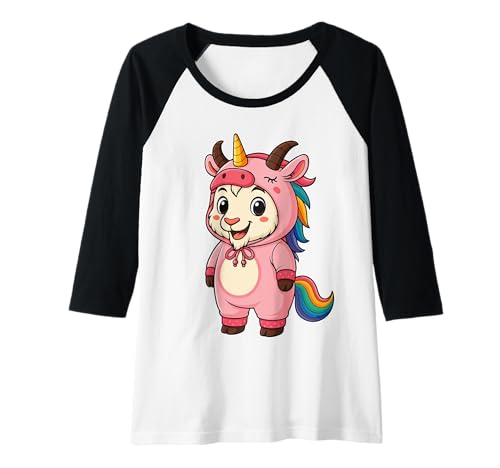 Damen Kawaii Ziege im Einhorn Kostüm für Mädchen Kinder Einhorn Liebhaber Raglan Damen Kawaii Ziege im Einhorn Kostüm für Mädchen Kinder Einhorn Liebhaber Raglan von Goat In Unicorn Costume Kawaii Design