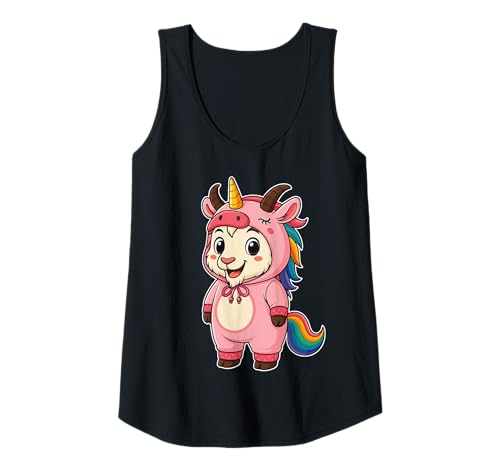 Damen Kawaii Ziege im Einhorn Kostüm für Mädchen Kinder Einhorn Liebhaber Tank Top Damen Kawaii Ziege im Einhorn Kostüm für Mädchen Kinder Einhorn Liebhaber Tank Top von Goat In Unicorn Costume Kawaii Design