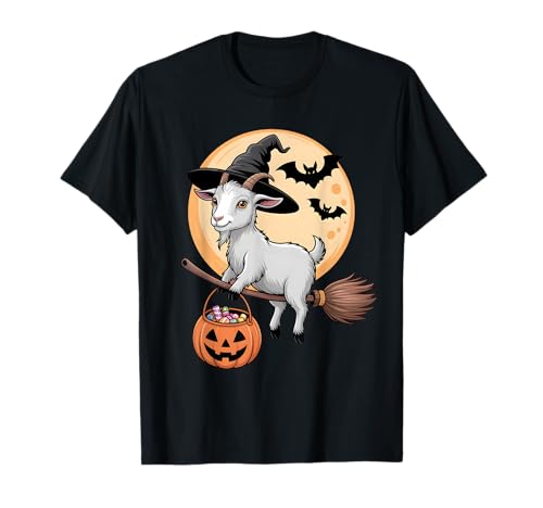 Ziege Hexenhut Kürbis Halloween Kostüm Herren Damen Kinder T-Shirt von Goat Lover Halloween Party Wear