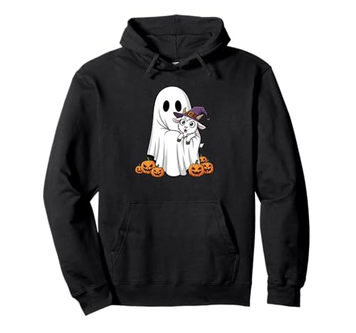 Lustiger Geist Ziege Kürbis Halloween Kinder Herren Damen Pullover Hoodie von Goat Lovers Cute Halloween Outfits for Boy Girl