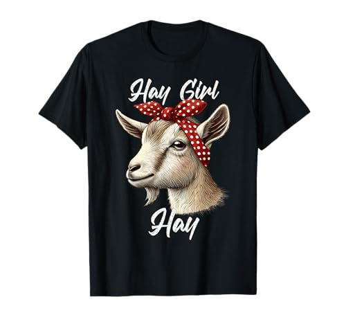 Lustige Ziege trägt Stirnband Heu Mädchen Heu Tier Humor T-Shirt von Goat Lovers Gifts Apparel & More