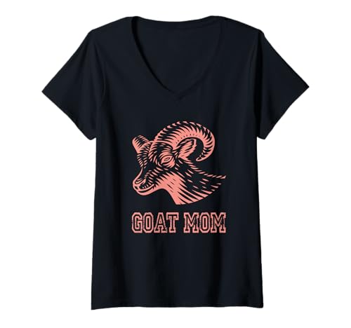 Damen Ziegenmutter Ziege Papa Tiere Bauernhof Bauer T-Shirt mit V-Ausschnitt Damen Ziegenmutter Ziege Papa Tiere Bauernhof Bauer T-Shirt mit V-Ausschnitt von Goat Mom