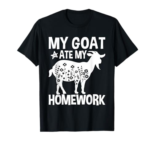 Goat Lovers - Funny My Goat Ate My Homework - Kids Teen Goat T-Shirt Goat Lovers - Funny My Goat Ate My Homework - Kids Teen Goat T-Shirt von Goat Gifts for Goat Lover Apparel
