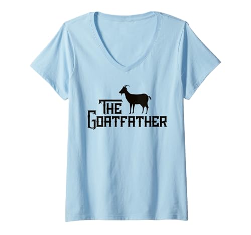 Damen Lustiges Design „The Goatfather Father Lover“ T-Shirt mit V-Ausschnitt Damen Lustiges Design „The Goatfather Father Lover“ T-Shirt mit V-Ausschnitt von Goat Whisperer Shirts & Gifts