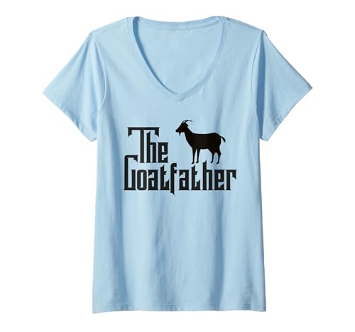 Damen Lustiges Design „The Goatfather Father Lover“ T-Shirt mit V-Ausschnitt Damen Lustiges Design „The Goatfather Father Lover“ T-Shirt mit V-Ausschnitt von Goat Whisperer Shirts & Gifts