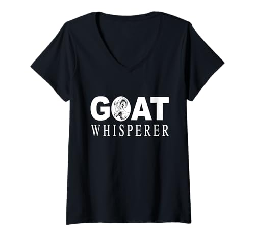 Damen Ziegenflüsterer Ziege Ziegen Tiere Bauernhofbesitzer Bauer T-Shirt mit V-Ausschnitt Damen Ziegenflüsterer Ziege Ziegen Tiere Bauernhofbesitzer Bauer T-Shirt mit V-Ausschnitt von Goat Whisperer
