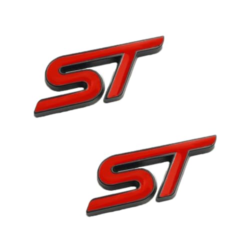 2 Stück 3D Metall ST Aufkleber Autokopf Emblem, Auto Metall ST Emblem, Legierung ST Kühlergrill Logo, Frontgrill Karosserie Kofferraum Dekoration, Abzeichen Chrom Aufkleber für AutoDekoration von Gobfar
