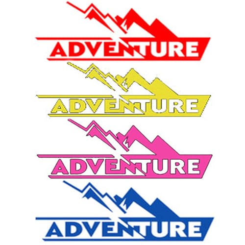 Adventure Motorrad Aufkleber, 4 Stück Adventure Motorradkoffer Off Road Sport Aufkleber für Auto oder Motorrad, Vinyl Aufkleber für Camper Wohnmobil Auto, Offroad Sticke von Gobfar