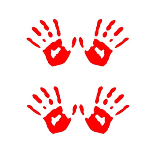 Auto Aufkleber, 2 Paare Hände Blutspuren Aufkleber Auto Sticker Frontscheibenaufkleber, Aufkleber Wasserdicht Vinyl Stickers, ür Auto Motorräder Fahrrad Skateboard Snowboard Gepäck Laptop Aufkleber von Gobfar