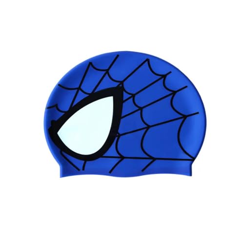 Badekappe Kinder, Silikon, Unisex, Schwimmen, Spiderman-Design, Schwimmkappe Kinder Wasserdicht, Schwimm Mütze, badehaube Kinder, Langes und kurzes Haar Schwimmkappe Kinder und Badekappe für Mädchen von Gobfar
