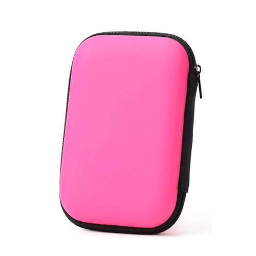 Festplattentasche Festplatten Case HDD Case Für 2,5 Zoll Festplatten und SSD, Stoßfest Hart Hülle Organizer für Tragbar SDD Externe Festplattentaschen, Reise Zubehör Organizer Etui Case -Rose Rot von Gobfar