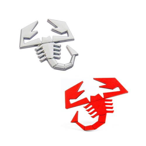 Zubehör Skorpion Logo, 2 Pcs Abzeichen für Heckdiffusor, Emblem für Kühlergrill, hochwertiges und langlebiges Abzeichen,Metall-Skorpion-Form Auto Außendekor Aufkleber, Selbstklebender Aufkleber von Gobfar