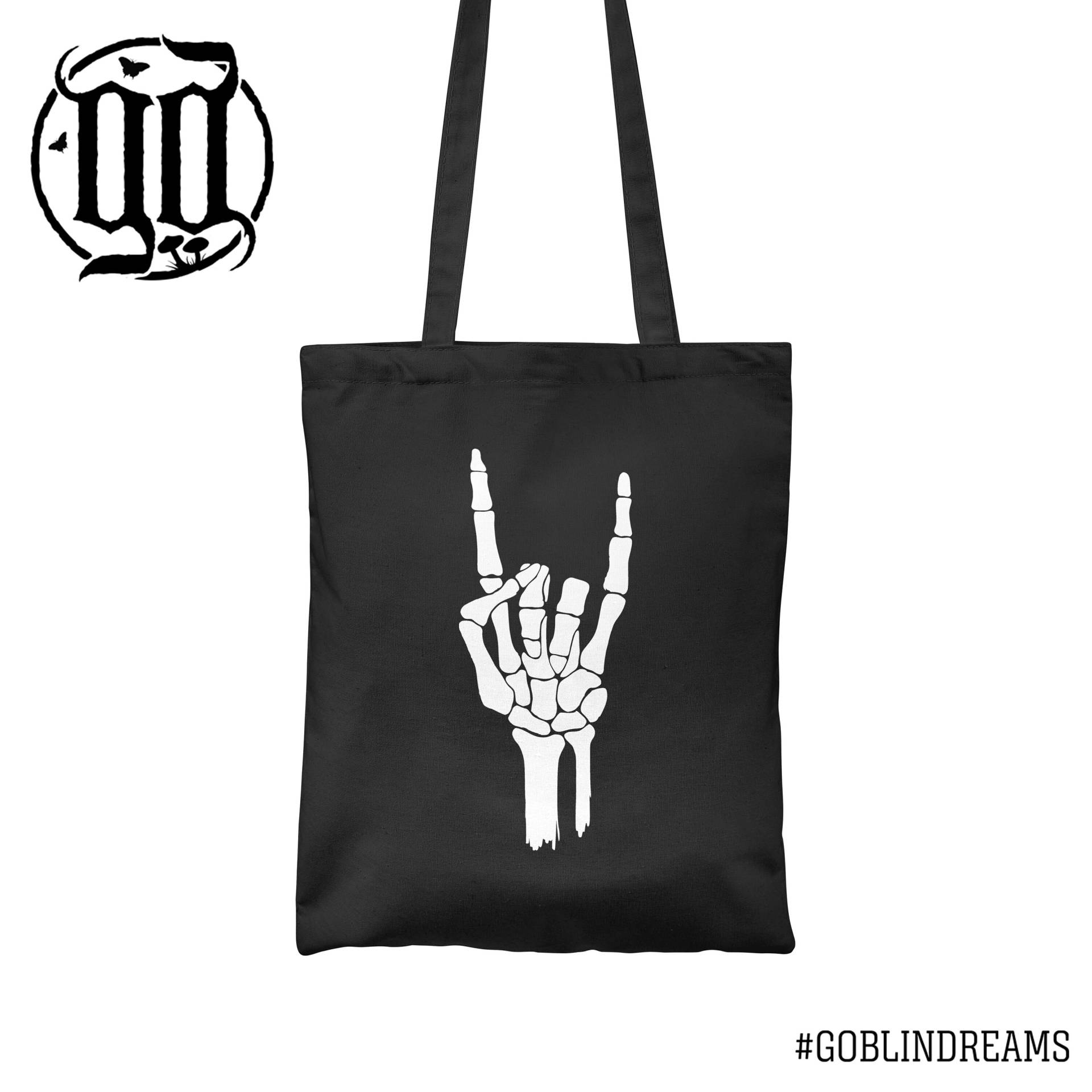 Hörner, Tote Bag - Weiß Auf Schwarz Hörner, Tote Bag - Weiß Auf Schwarz von GoblinDreams