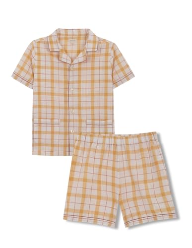 Gocco Jungen Pijama Manga Corta de Cuadros Pyjamaset, hellgelb, Regular von Gocco