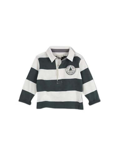 Gocco Langarm-Poloshirt, gestreiftes und Patch, Dunkelgrün, normal für Babys, Dunkelgrün von Gocco