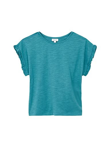 Gocco Mädchen Ärmel mit Rüschen T-Shirt, Grün glänzend, 9-10 Jahre von Gocco