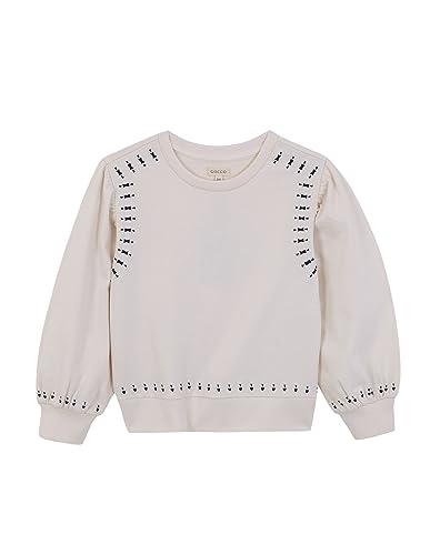 Gocco Mädchen Rohes Stickerei Sweatshirt, ekrü, 5-6 Jahre von Gocco