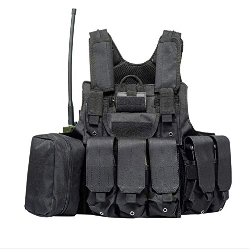 Weste für Airsoft Jagd CS Military MOLLE Weste Mehrzweck-Spezialeinheit Schutzkampfweste mit Molle Pouch-BK von Gocher