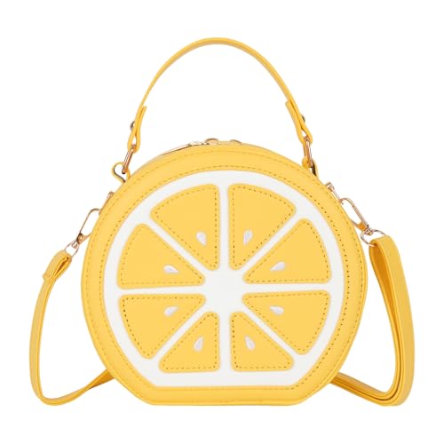 Goclothod Handtasche Süße Obst Crossbody Bag Weave Sommer Strand Schultertasche, Stilvolle Zitronenform, Einheitsgröße von Goclothod