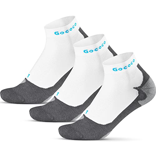 Gococo Light Sport 3-pack Dünne Quarter Sport- und Laufsocken, Atmungsaktiv, Schweißableitend, Anti-blasen für Damen & Herren, 35-38 von Gococo